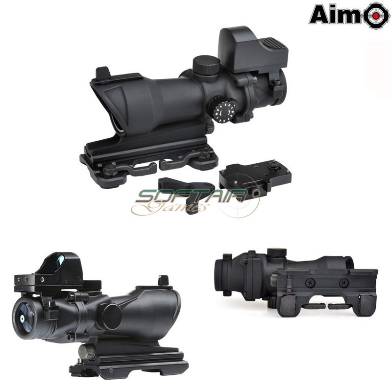 Acog 4x32 W/qd Mount Scope Illuminato + Mini Red Dot Black Aim-o (ao5321-bk)