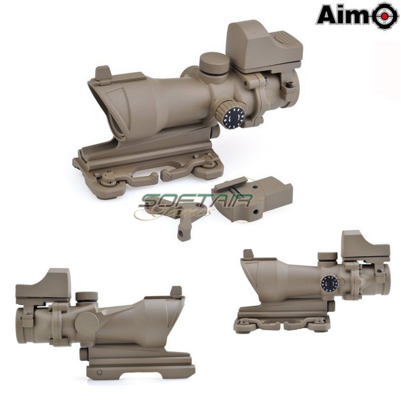Acog 4x32 W/qd Mount Scope Illuminato + Mini Red Dot Dark Earth Aim-o (ao5321-de)