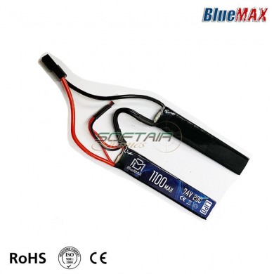 Batteria Lipo Connettore Mini Tamiya 7.4v X 1100mah 20c Cqb Type Bluemax-power® (bmp-7.4x1100-cqb)