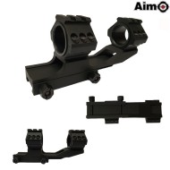 Ottica Mount Top Rail 25.4mm/30mm Extend Ring Black Aim-o (ao9032-bk)