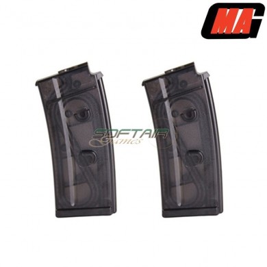 Set 2 Mid-caps Magazines Clear Black 100bb Polymer For Sig Aeg Mag (mag-003)