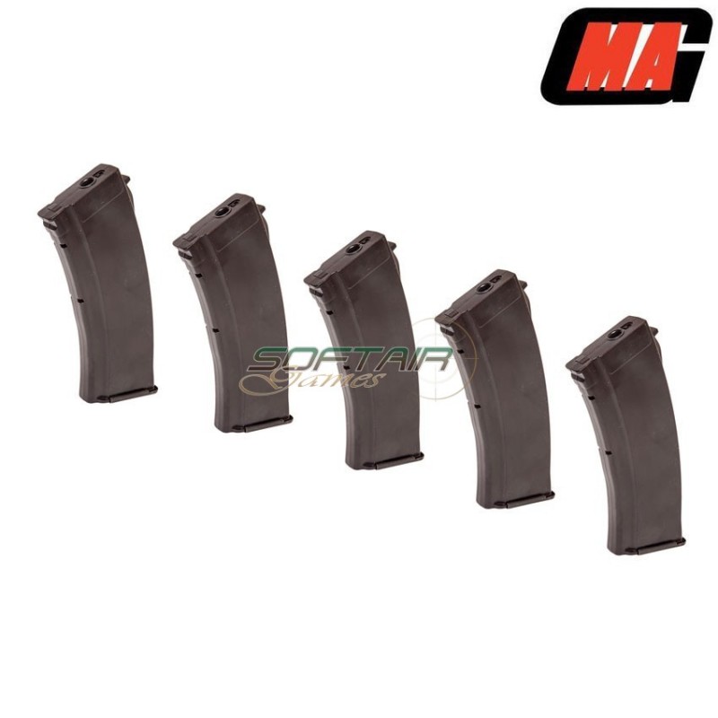Set 5 Mid-caps Magazines Plum 100bb Polymer For Ak Aeg Mag (mag-008a)