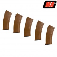 Set 5 Mid-caps Magazines Bakelite 100bb Polymer For Ak Aeg Mag (mag-008b) Set 5 Mid-caps Magazines Bakelite 100bb Polymer For Ak Aeg Mag (mag-008b)