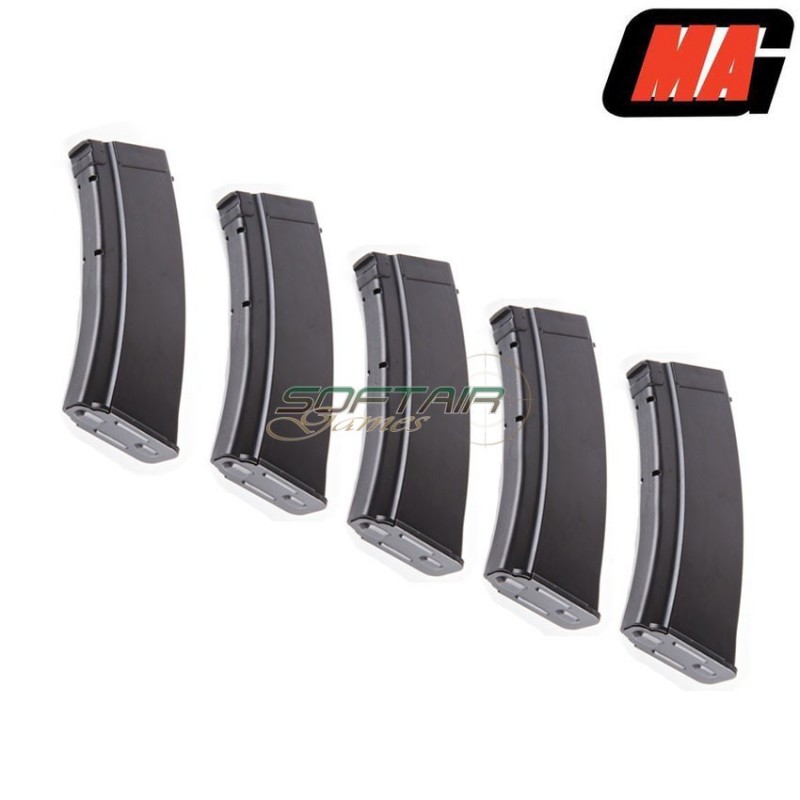 Set 5 Caricatori Monofilari Black 100bb Polimero Per Ak Aeg Mag (mag-008c)