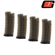 Set 4 Mid-caps Magazines Clear Black 170bb Polymer For Aug Aeg Mag (mag-012)