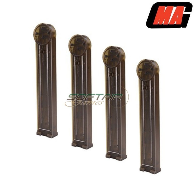 Set4 Caricatori Monofilari Clear Black 170bb Polimero Per P90 Aeg Mag (mag-015)