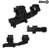 Scope Mount Tri Side 25.4mm/30mm Extend Ring Black Aim-o (ao9033-bk)