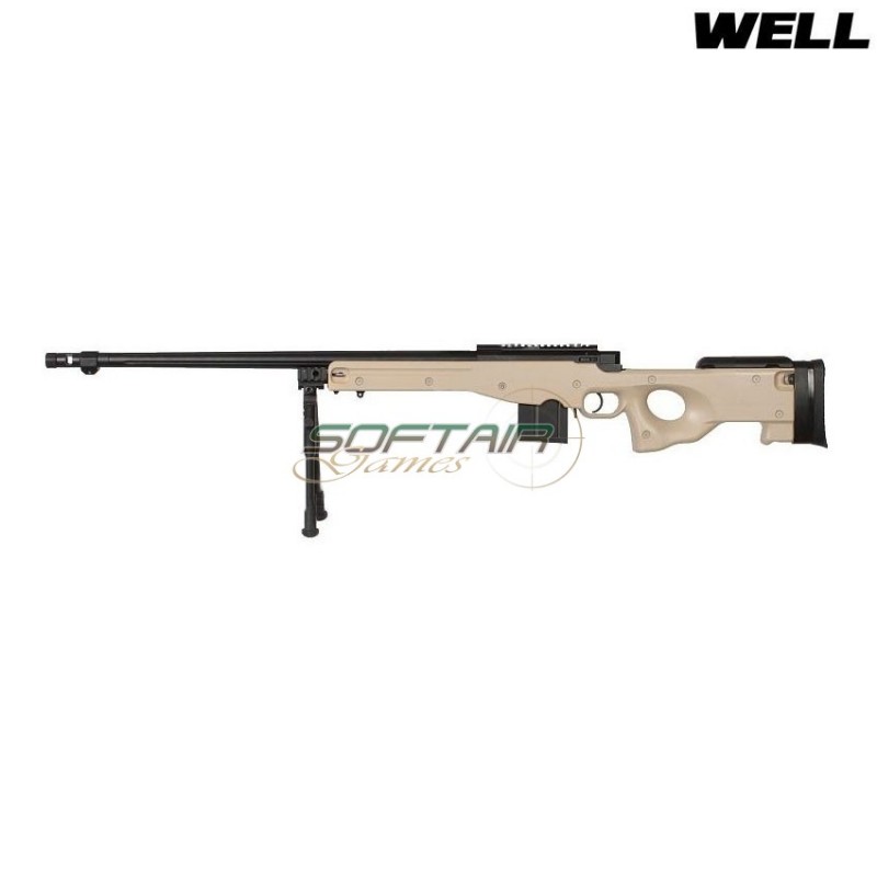Fucile A Molla Sniper L96 Aws2 Tan Con Bipiede Well (mb4402bt) Fucile A Molla Sniper L96 Aws2 Tan Con Bipiede Well (mb4402bt)