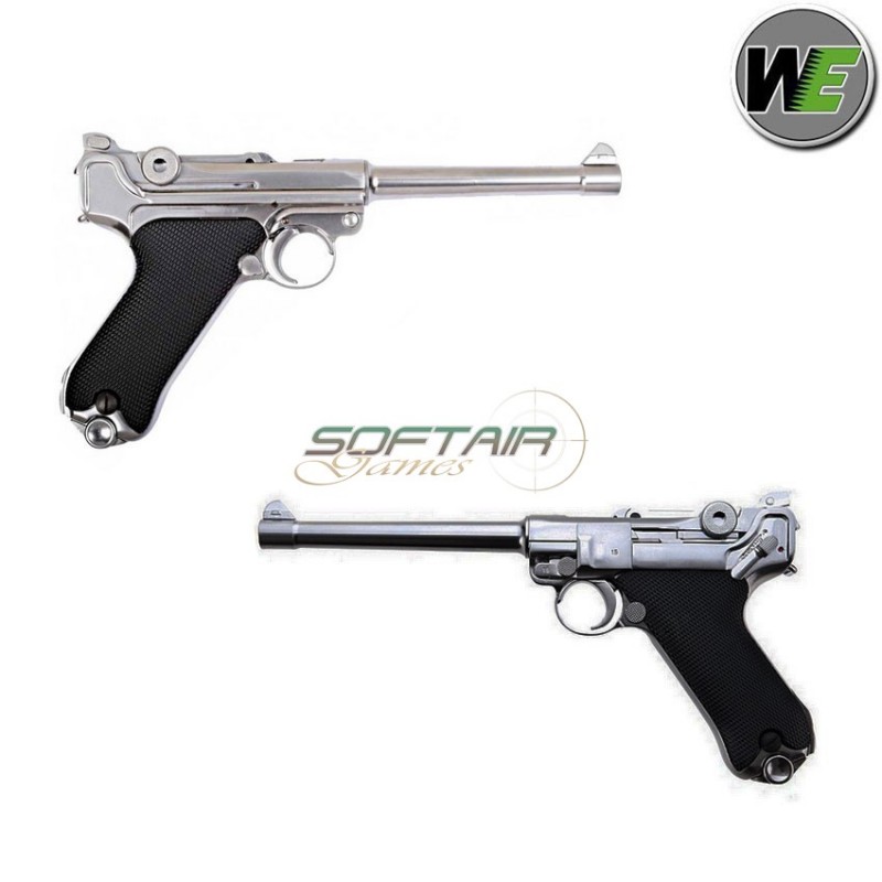 Pistola A Gas Luger P08 Medium Silver We (w-p08ms)
