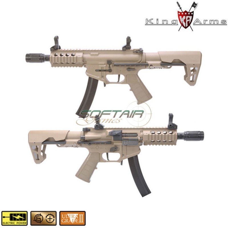 Electric Rifle Pdw 9mm Sbr Shorty Dark Earth King Arms (ka-ag-229-de)