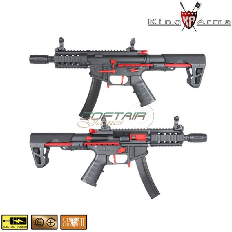 Electric Rifle Pdw 9mm Sbr Shorty King Arms - Softair Games - ASG Softair  San Marino