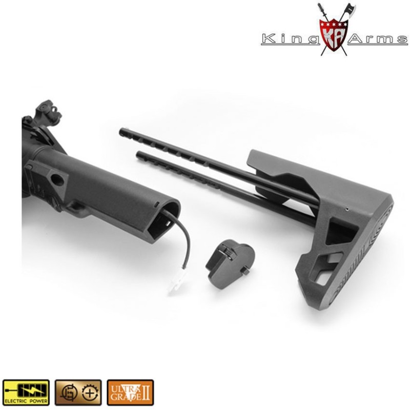 Electric Rifle Pdw 9mm Sbr Shorty Black & Red King Arms (ka-ag-229-br)