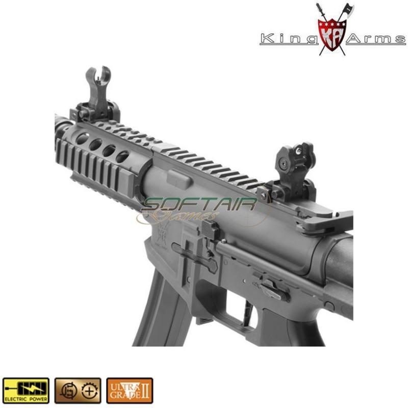 Electric Rifle Pdw 9mm Sbr Shorty Black & Blue King Arms (ka-ag-229-bb)