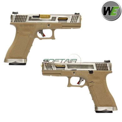 Gas Pistol G17 E Force Tan Blowback Silver/gold We (we-26033/wg01wet-4)