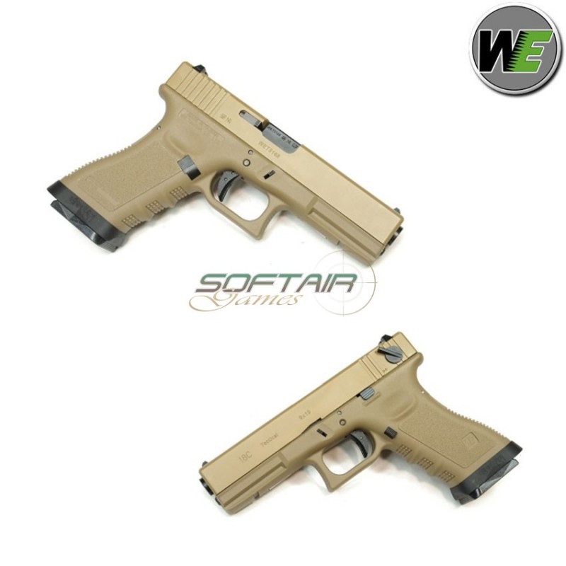 Gas Pistol G18 V2 Gen3 Tan/de Blowback We (we-22290)