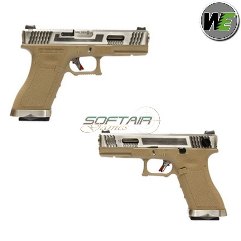 Pistola Gas G18 E Force Tan Scarellante Silver/silver We (we-we00457) Pistola Gas G18 E Force Tan Scarellante Silver/silver We (we-we00457)