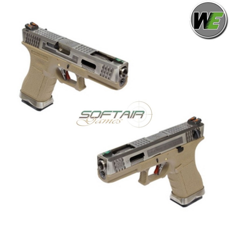 Pistola Gas G18 E Force Tan Scarellante Silver/silver We (we-we00457) Pistola Gas G18 E Force Tan Scarellante Silver/silver We (we-we00457)