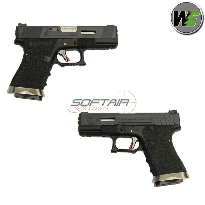 Pistola Gas G19 E Force Black Scarellante Black/silver We (we-22280) Pistola Gas G19 E Force Black Scarellante Black/silver We (we-22280)