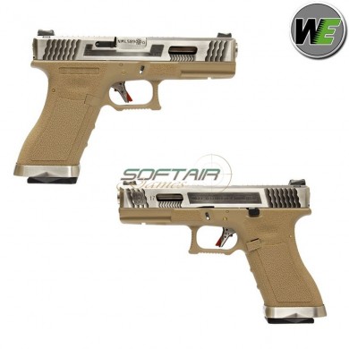 Gas Pistol G17 E Force Tan Blowback Silver/silver We (we-we00456)