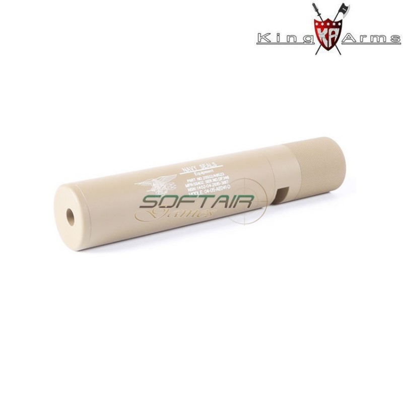 Silenziatore Tracciante Qd Mock Dark Earth Navy Seals King Arms (ka-sil-83-01-de)