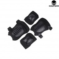 Set Knee & Elbow Pads Black Military Type Emerson (em7065)