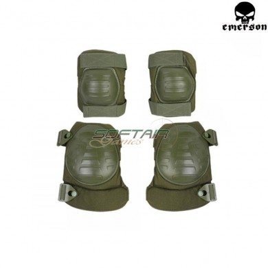 Set Ginocchiere & Gomitiere Olive Drab Military Type Emerson (em7065a)