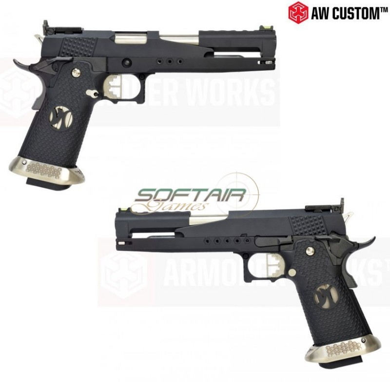 Pistola A Gas Custom Dguns Hi-capa Dragon Black Carrello & Black Grip Armorer Works (aw-110554)