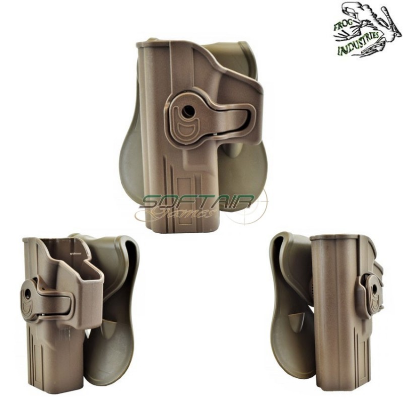 Left Rigid Holster Glock Series Dark Earth Frog Industries® (fi-wo-gb42l-tan)