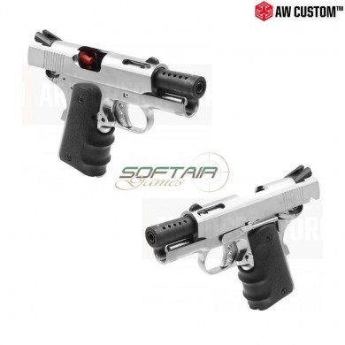 Gas Gbb Pistol V10 Custom Silver 1911 Compact Armorer Works (aw-110649)