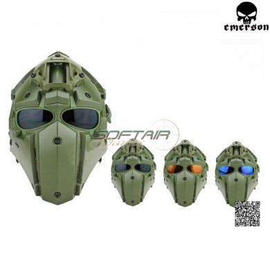 Ronin Style Olive Drab Deluxe Full Mask Ventilated W/nvg Mount Emerson (em6646v)