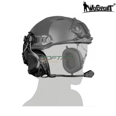 Headset With Microphone For Helmet 5th Generation Black Without Reduction & Pickup Of Sound Wosport (wo-hd10b)