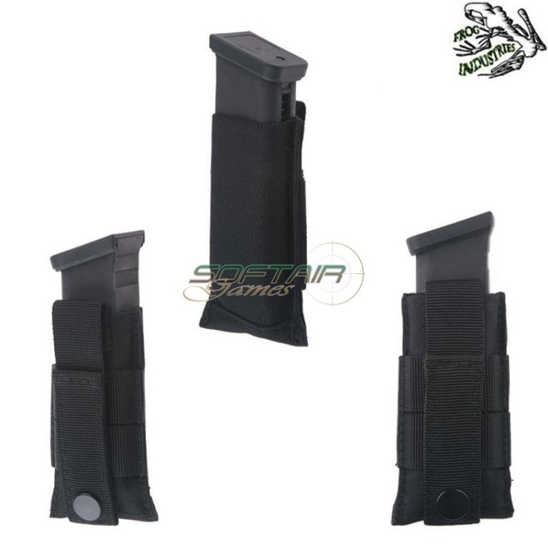 Single Elastic Pistol Magazines Pouch Black Frog Industries® (fi-019538-bk)