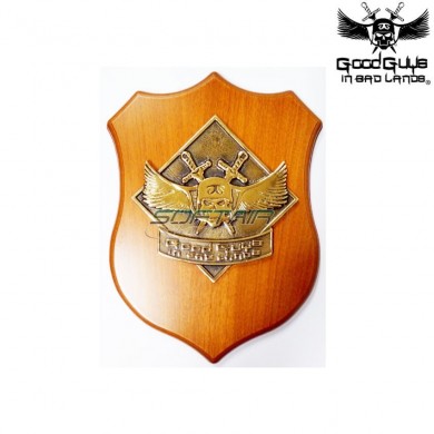 Wood Shield With Brass Plate B3 Good Guys In Bad Lands (ggbl-ga2001)