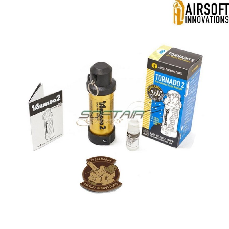 Grenade Tornado 2 Timer Frag Grenade Gold Airsoft Innovation (ai-ain578001) Grenade Tornado 2 Timer Frag Grenade Gold Airsoft Innovation (ai-ain578001)