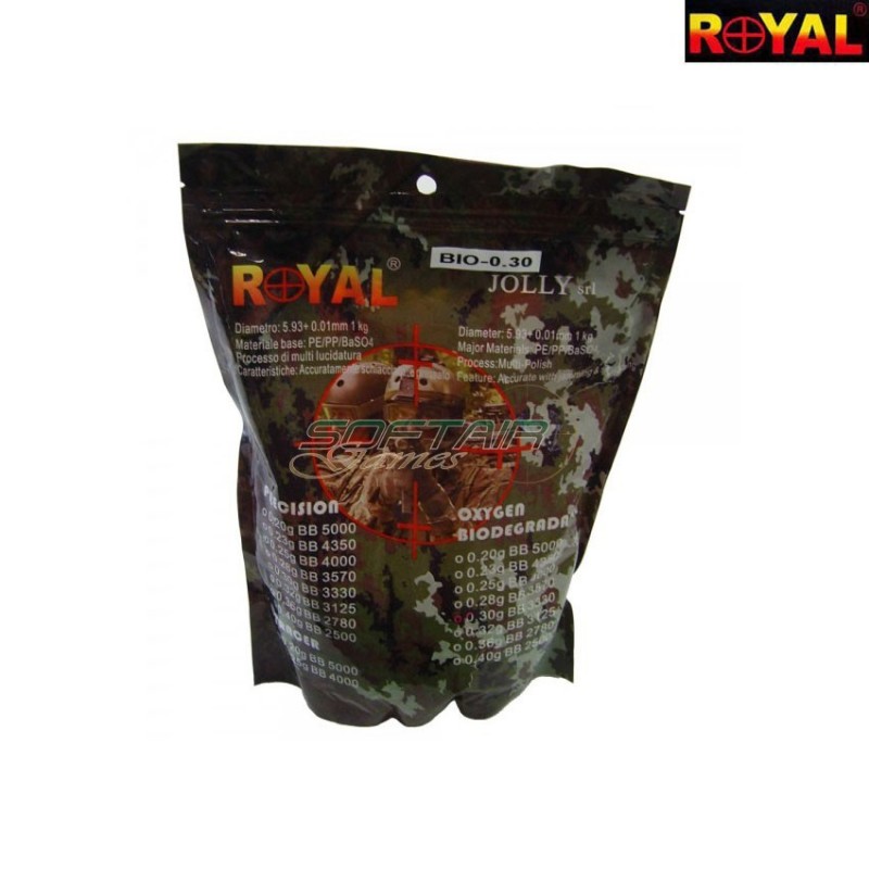 Pallini Biodegradabili 0.30gr. Royal 3330bb (cod.bio 0.30) - Softair Games  - ASG Softair San Marino