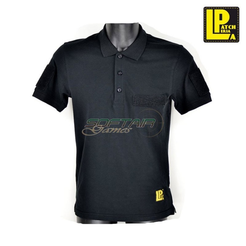 Black Tactical Polo With Velcro Patcheria (lp-pl004)