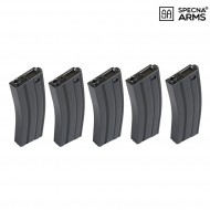 Set 5 Hi-caps Magazines 300bb Black For M4/m16 Specna Arms® (spe-05-005259)