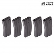 Set 5 Caricatori Monofilari Polimero 100bb Black Per M4/m16 Specna Arms® (spe-05-005263)
