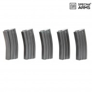 Set 5 Caricatori Monofilari Polimero 140bb Grey Per M4/m16 Specna Arms® (spe-05-016309)