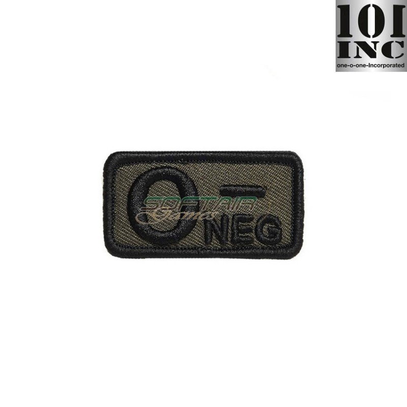 Embroidered Patch Blood Type 0- Green 101 Inc (inc-442318-3244-od)