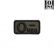 Patch Ricamata Gruppo Sanguigno 0- Green 101 Inc (inc-442318-3244-od)
