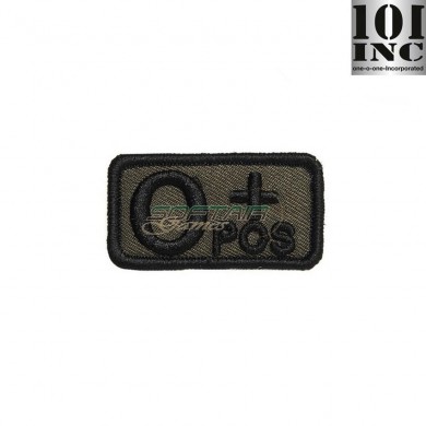 Embroidered Patch Blood Type 0+ Green 101 Inc (inc-442318-3245-od)