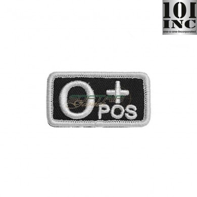 Embroidered Patch Blood Type 0+ Black 101 Inc (inc-442318-3251-bk)