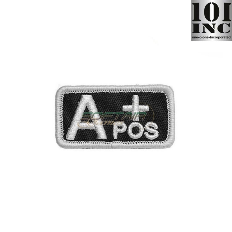 Embroidered Patch Blood Type A+ Black 101 Inc (inc-442318-3253-bk)