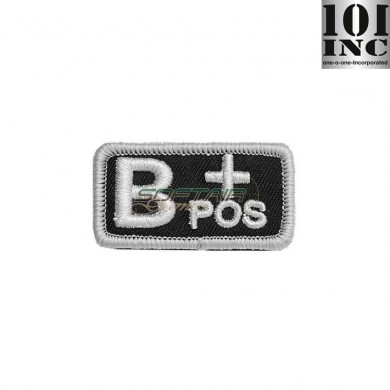 Embroidered Patch Blood Type B+ Black 101 Inc (inc-442318-3254-bk)