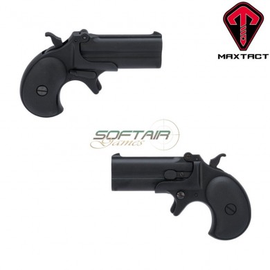 Gas Pistol Full Metal Derringer Double Barrel Black Maxtact (mxt-211614)