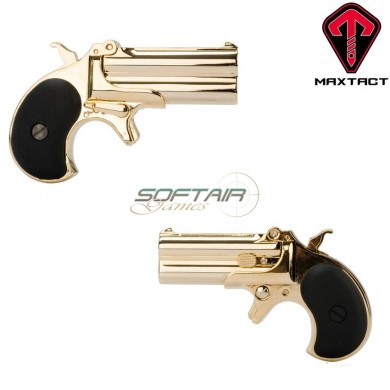 Gas Pistol Full Metal Derringer Double Barrel Gold Maxtact (mxt-211638)