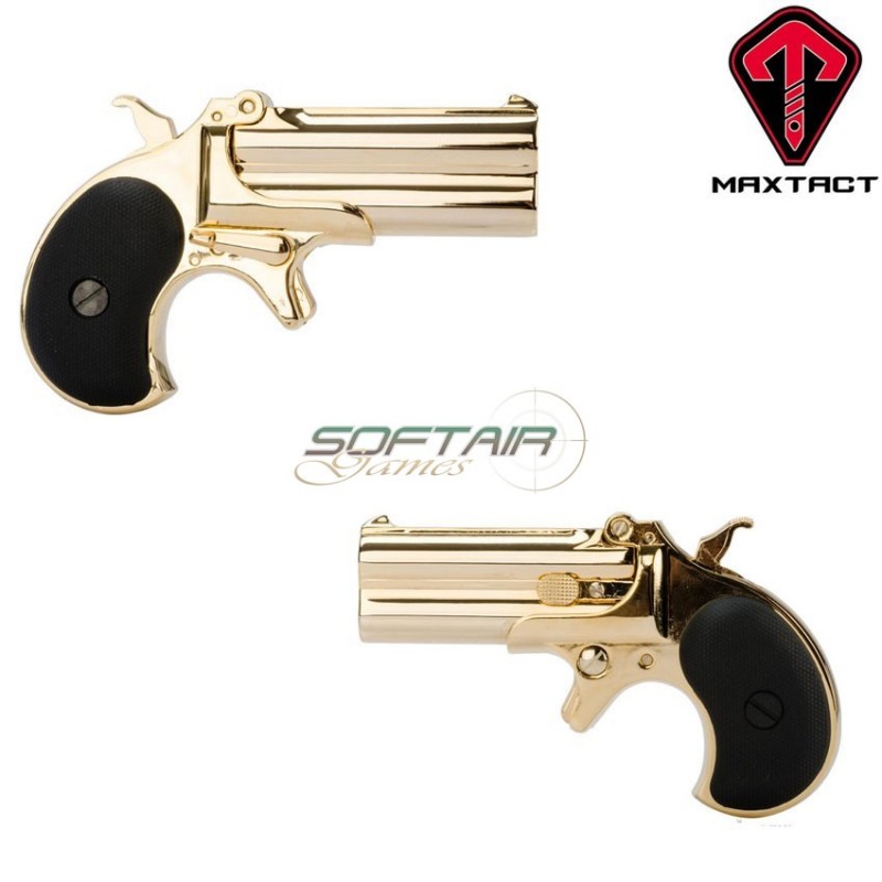 Gas Pistol Full Metal Derringer Double Barrel Gold Maxtact (mxt-211638) Gas Pistol Full Metal Derringer Double Barrel Gold Maxtact (mxt-211638)