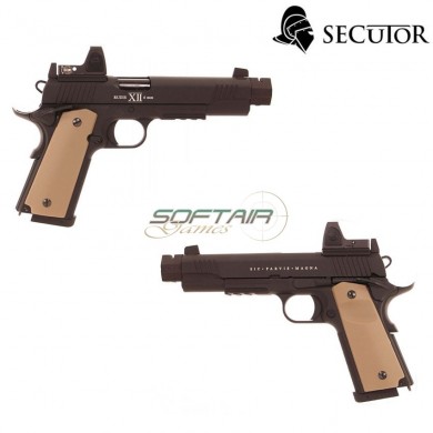 Co2 Pistol Rudis Magna Custom Xii 1911 Black & Tan W/red Dot Secutor (sr-sar0027c)