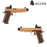 Pistola A Co2 Rudis Magna Custom Vii 1911 Tan & Black C/red Dot Secutor (sr-sar0028c)